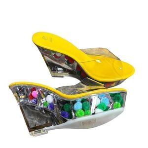 Clear Band Women’s Platform Detail Wedge Sandal Size 8 NEW